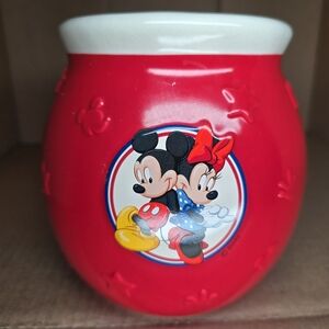 Vintage/Y2K Hallmark Disney Mickey & Minnie Mouse Ceramic Cookie Jar-Red/White